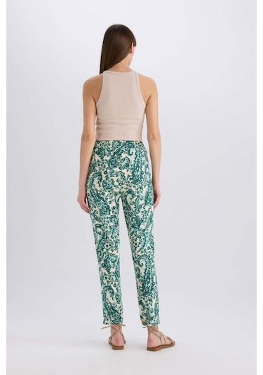 DeFacto Harem Desenli Viskon Kumaş Pantolon Cepli Esnel Belli Yüksek Bel I3709AZ25SMGN758