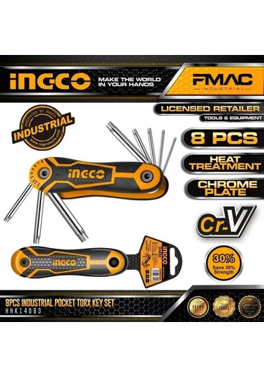 Ingco Tools Hhk14083 Kaset Allen Anahtar Seti Torx - Tork