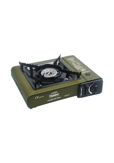 Auhma Rb-kf01 Portatif Kamp Ocağı 2.3kw Yeşil Taşınabilir Tekli Gazlı Ocak Rüzgar Geçirmez, Pikn Yeşil