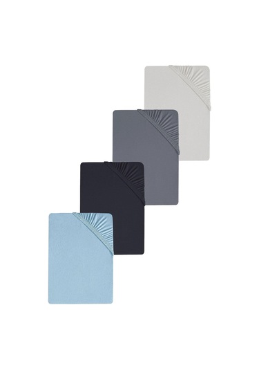 4 Adet Düz Pamuklu Tek Kişilik 80 X 200 X 30 Cm Lastikli Penye Çarşaf Açık Gri-antrasit-siyah