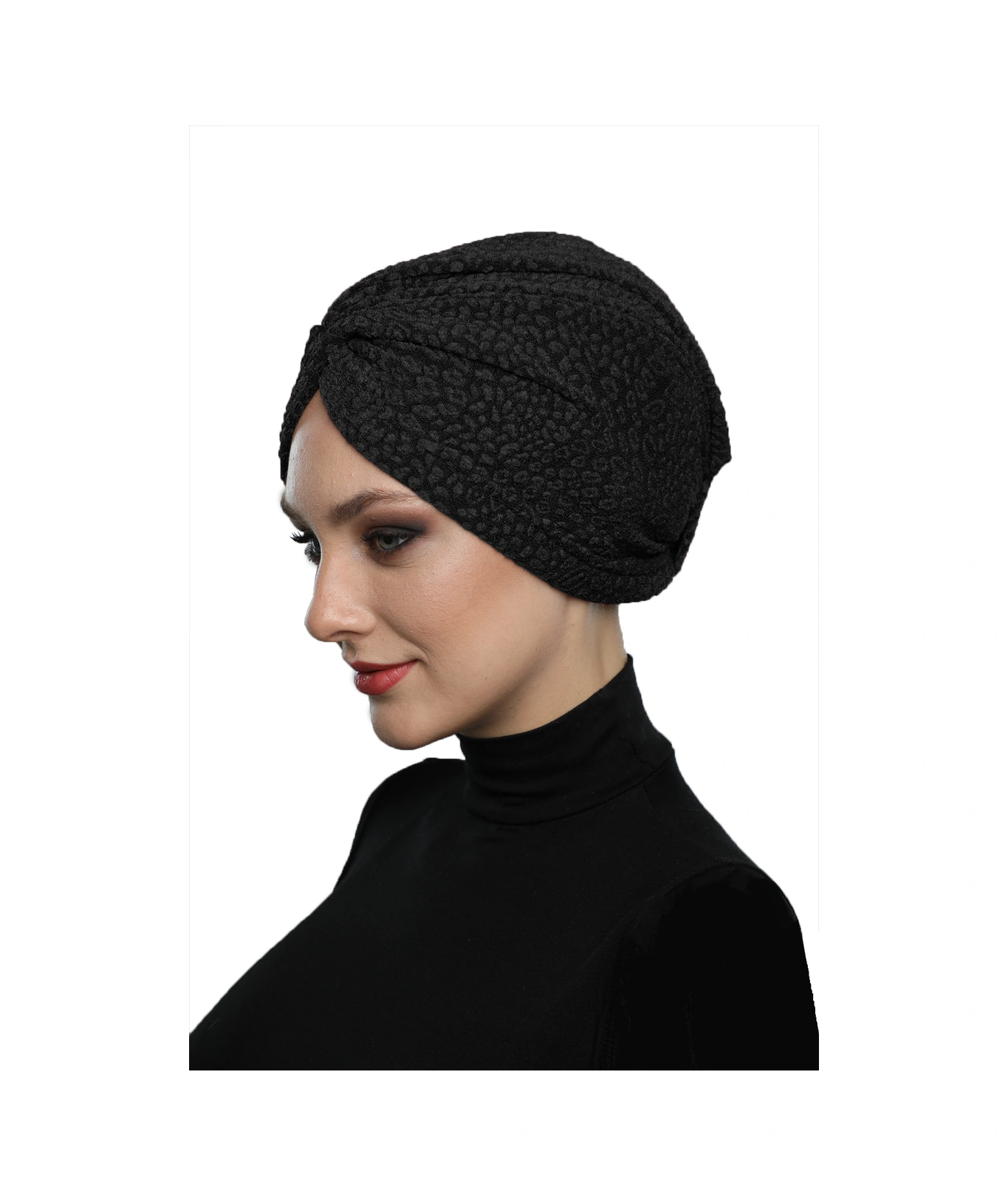 Brokar W Siyah Hazır Türban Tesettür Bone Siyah