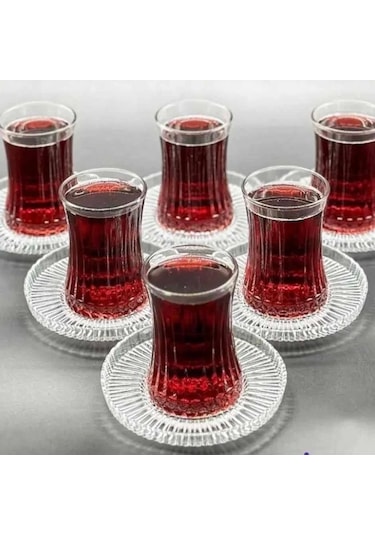 Paşabahçe Elysia Çay Bardağı Riva Çay Tabağı Takımı 24 Parça Beyaz