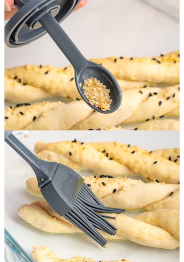 Porsima 4364 7 Li Kaydırmalı Kaşıklı Sızdırmaz Kapaklı Etiketli Baharatlık Seti - Saklama Kabı Antrasit Antrasit