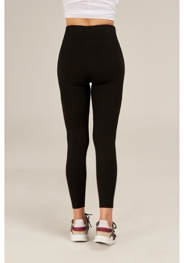 Kadın Siyah Yüksek Bel Korsajlı Spor Tayt SiYAH