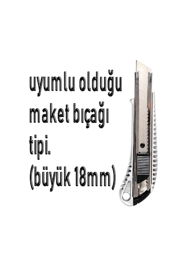 Elka Maket Bıçağı Yedeği 10Lu Paket Geniş 18MM Kalın Maket Ağzı