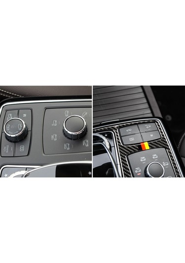 Araba Karbon Fiber Alman Renk Merkezi Kontrol Kolçak Kutusu Multimedya Paneli B Mercedes-benz Gle 2015-2018 / Gls 2016-2018 / M Sınıfı 2012-2015 İçin Dekoratif Etiket, Sol Sürücü 1 Adet