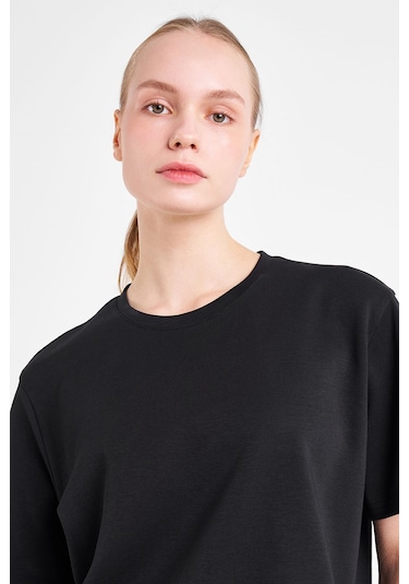 Lescon Kadın Kısa Kollu T-shirt 25n-2119 Siyah