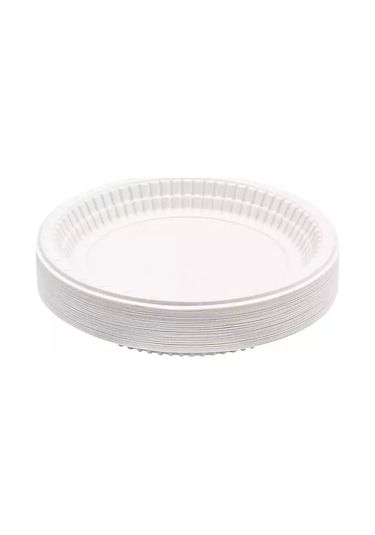 Plastik Tabak Büyük Boy 100 Adet Beyaz