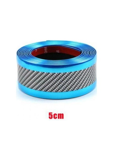 Satış Karbon Fiber Kauçuk Kalıplama Şerit Yumuşak Siyah Trim Tampon Şerit Dıy Kapı Eşiği Koruyucu Kenar Koruma Araba Çıkartmaları Araba Blue 250x5cm