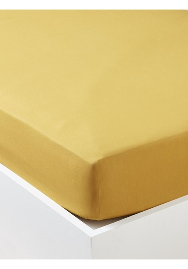 Maki Pamuklu Hardal 160X200+2x(50X70) Çift Kişilik Lastikli Çarşa