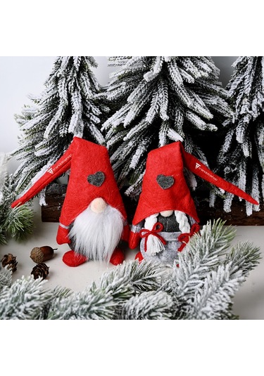 Gnome Noel Süsü 2 Li Set, Noel Baba Gnome Dekorasyon Seti