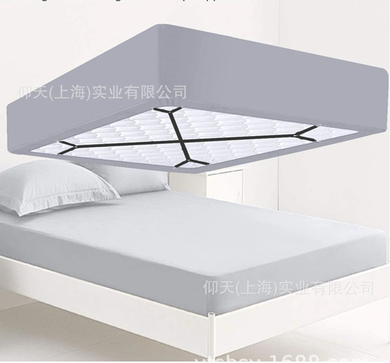 Qingmipy Ev İçin Çiftli Siyah Çarpraz Desenli Özelleştirilebilir Çarşaf Sabitleyici, Elastik Kumaşlı Dayanıklı Yatak Çarşafı Tutucu Siyah