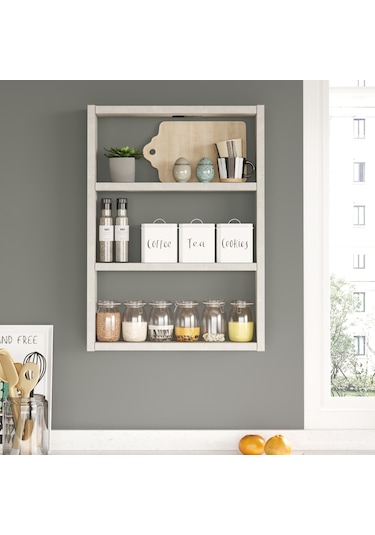Robinhome Robin Home Marla 3'Lü Duvar Rafı Mutfak Banyo Rafı Taş Ma1-Rt