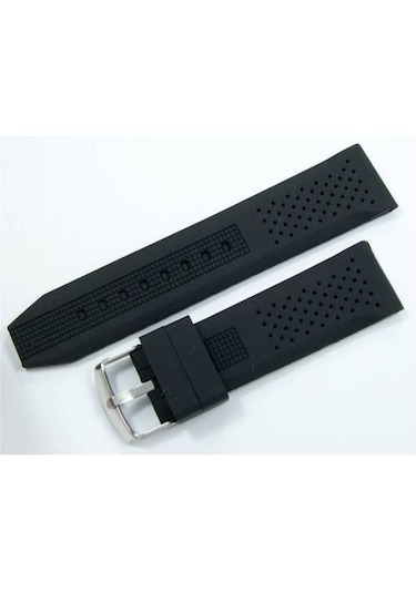 Lacost Model Silikon Saat Kordonu Siyah 18Mm Slikon Kordon Kolçak