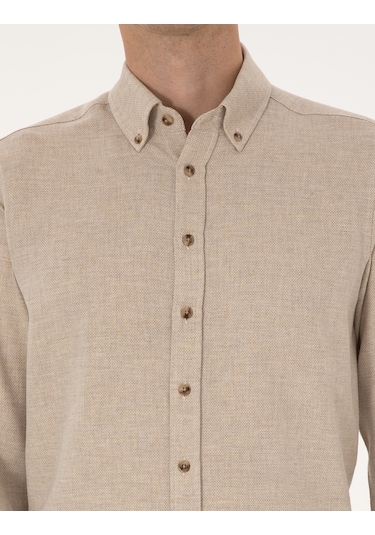 Pierre Cardin Erkek Bej Gömlek Desenli 50316768-vr011 Bej