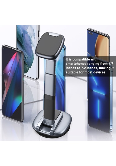 Monyee Sürekli Manyetik Tutucu İle Çok Fonksiyonlu Araç Telefon Stantı, Geniş Uyumlu, Esnek Kol Ve Sağlam Sıkma, Siyah-gri Diğer