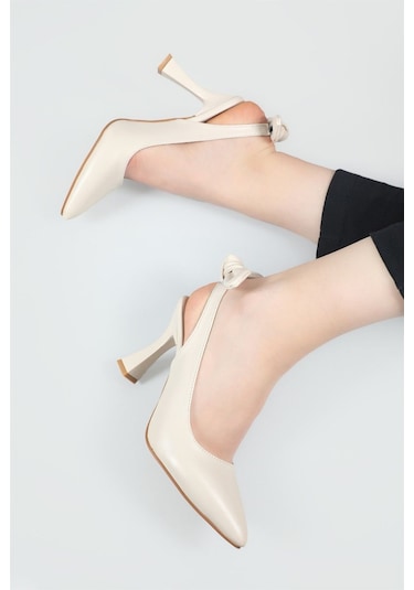 Bilener 2853 Kadın 9 Cm Topuklu Arkası Açık Stiletto Ayakkabı 001