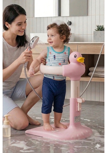 Wellgro Holdme Bebek Banyo Duş Standı Pembe