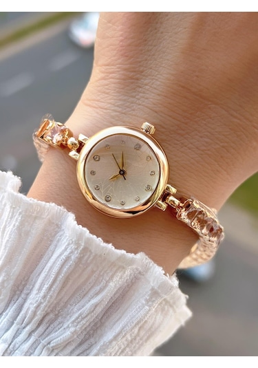 Coliseum Çelik Ve Taşlı Kordon Vintage Seri Küçük Kasa Özel Tasarım Kadın Kol Saati Sp.8933.m5 Sarı