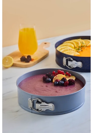 Karaca  Süper 2'li Kek Kalıbı Seti Lacivert Gri 28/24 cm