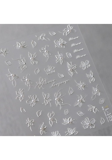 3d Kabartmalı Beyaz Çiçek Tırnak Sanatı Çıkartmaları Kendinden Yapışkanlı 5d Tırnak Aksesuarları Tırnak Sanatı Tasarım Dekorasyon Aksesuarları 1 Sayfa