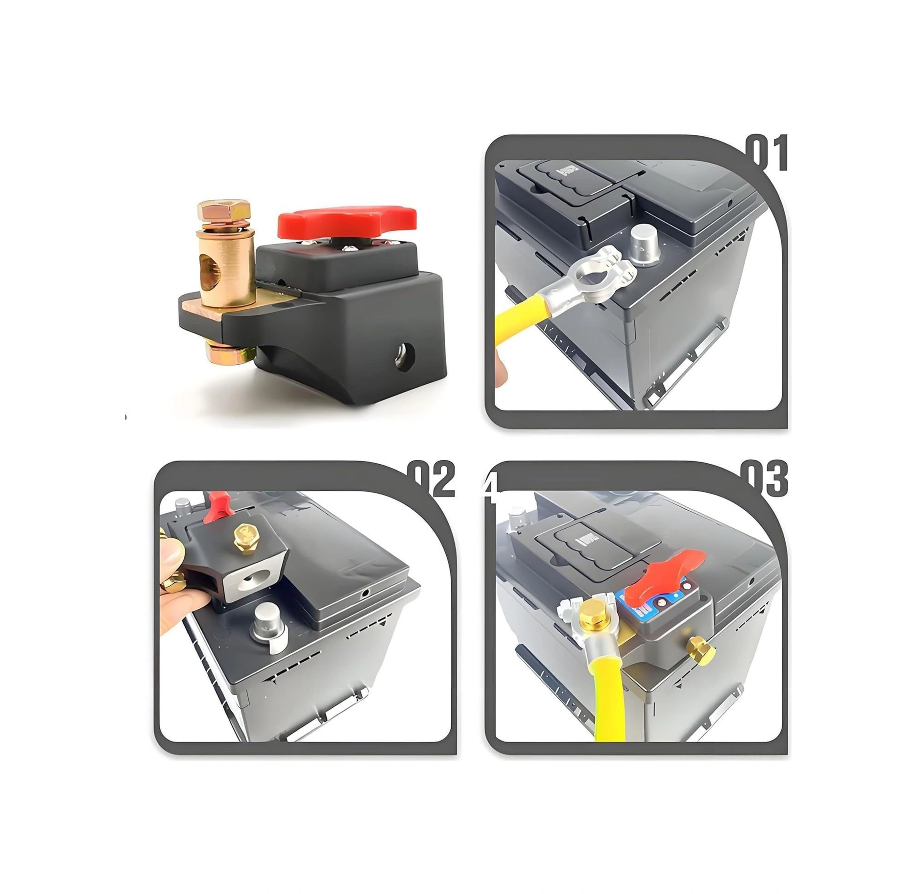 Xiyyadms 12v-24v Akü Kesici Anahtarı - Tek Tıklamayla Güç Kontrolü, Kısa Devre Koruma, Tekne, Karavan, Rovyer Ve Çekici Uygun, Üst Montajlı Bakır Abs Malzeme
