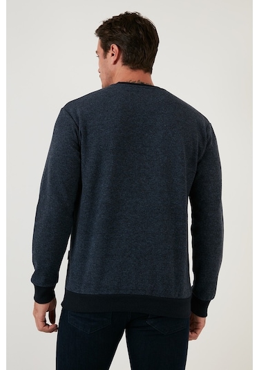 Buratti Slim Fit Bisiklet Yaka Pamuklu Erkek Kazak 456201 Indigo