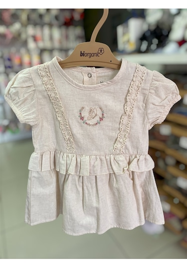 Bibaby Organik Elbise Butterfly Feeling Ekru - Bej Açık Bej