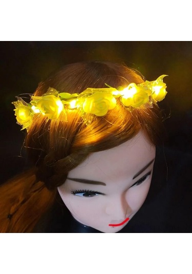 Suofeng Turuncu Islak Işık Led Sarımsak Çiçekli Sarmaşık Taç 9 Adet, Hızlı Yavaş Sürekli Aydınlatma, El Yapımı Diğer