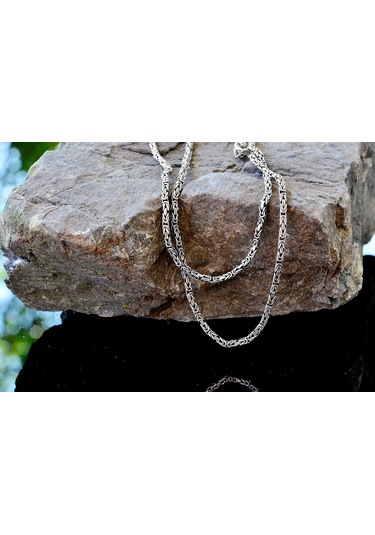 925 Ayar Gümüş Erkek Zincir, El Yapımı Erkek Zincir, Zincir Takı, Erkekler İçin Kolye, Kral Zinciri Gümüş