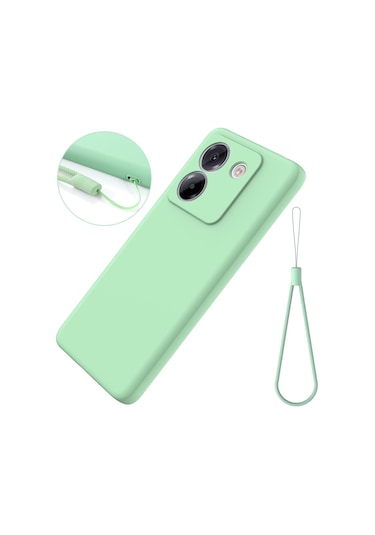 Xiaomi Poco M7 Pro 5g İçin Düz Renk Sıvı Silikon Damlamaz Tam Kapsama Telefon Kılıfı Yeşil