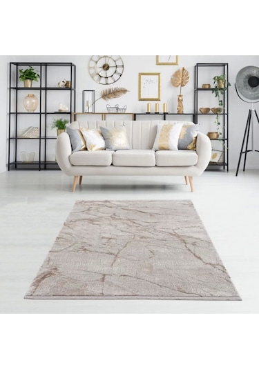 Breda Modern Salon Ve Oturma Odası Halısı - Krem Krem