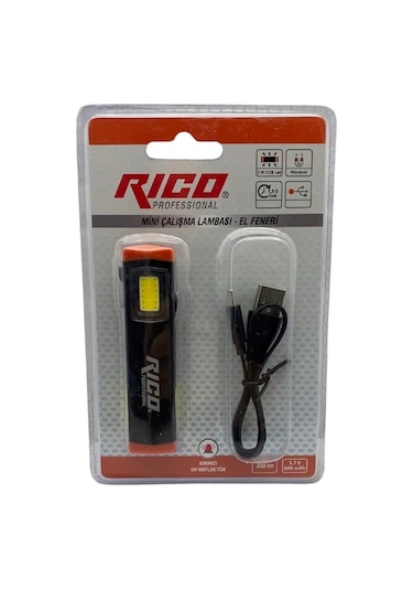 Rico Mini Çalışma Lambası El Feneri Rc0032 Siyah - Turuncu