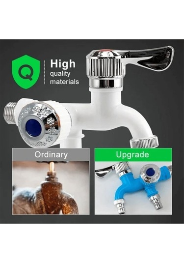 Bosphorusboutique02 2 Adet Yeşil Musluk Ayırıcı Bahçe Hortumu Çift Musluklu Çok Renkli