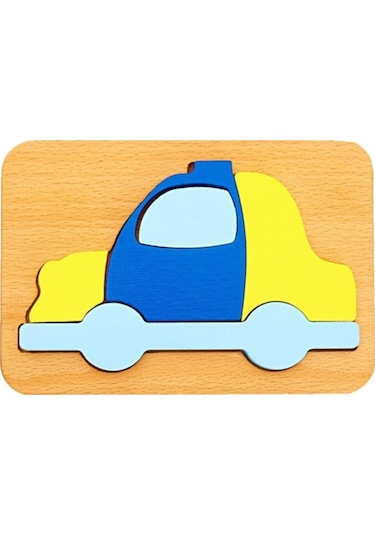 Woodnjoy Polis Arabası Ahşap Puzzle Denge Oyunu