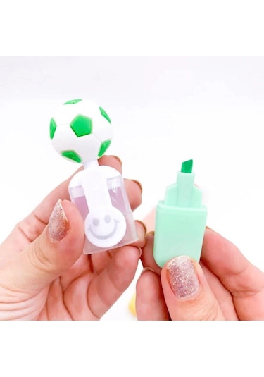 Top Figürlü 6 Lı Fosforlu Kalem Sarı