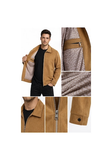 Dynamo Erkek Siyah Regular Fit Mevsimlik Süet Spor Mont Bgl-st05013 Camel