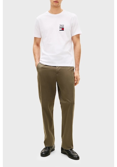 Tommy Hilfiger Erkek T Shirt Mw0mw42367 Ybr Beyaz Beyaz