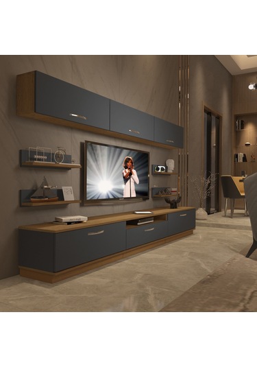 Decoraktiv Trendstyle 8y Mdf Tv Ünitesi Tv Sehpası Pera - Antrasit