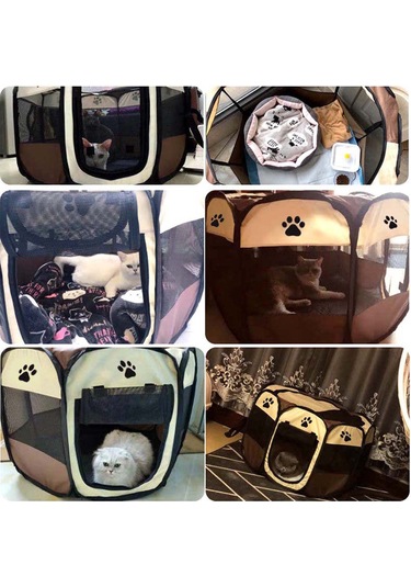 Geeroyoo Taşınabilir Katlanır Evcil Hayvan Çiti - Su Geçirmez Oxford Kumaş, Pvc Ağ İle Güvenli Ve Pratik.