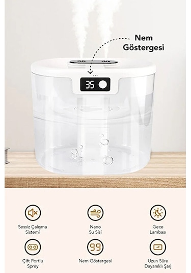 1.5 Litre Dijital Çift Sprey Oda Hava Nemlendirici Aromaterapi
