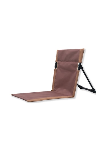 Aotu Katlanabilir Kamp Sandalyesi Bahçe Parkı Tembel Sandalye Plaj Arkalığı Sandalye - Kahverengi