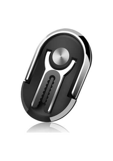 Suofeng Araç Havalandırma Noktası Telefon Tutucu - 360 Döner Zincirleme Ring - El Yormaz Vantilatör Uyumlu Siyah