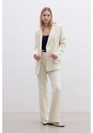 Manuka Flare Kesim Fit Pantolon Bej
