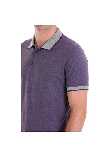 Hatemoğlu Mürdüm Regular Fit Düz Pamuklu Polo Yaka Tişört Mürdüm