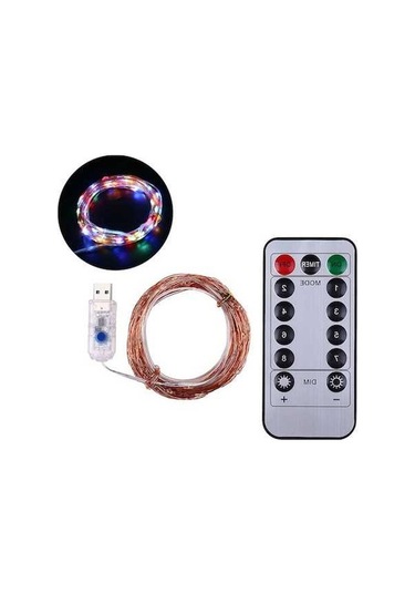 Novahub Taşınabilir Usb Şarjlı 50 Led Işıklı Dekoratif Aydınlatma, 8 Işık Modu Ve Uzaktan Kumandalı 5 Metre Çok Renkli İle Şık Dekorasyon Çok Renkli