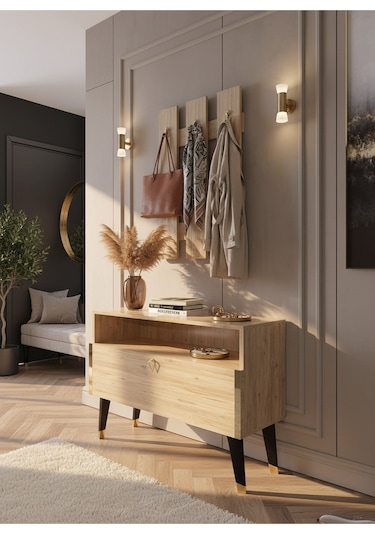 Resital Portmanto Vestiyer - Gp7004-6 - Çam Gold Çam