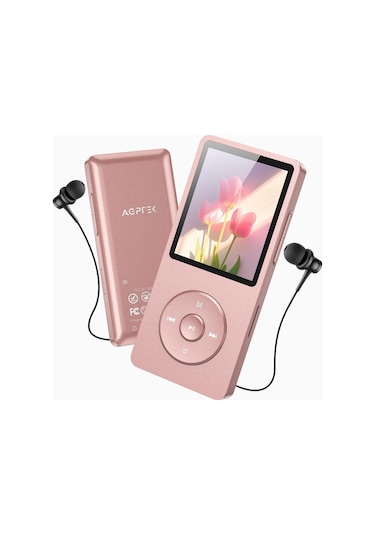 Agptek A02pl 64gb Classic Mp3 Player Fm Radyolu Rose Gold