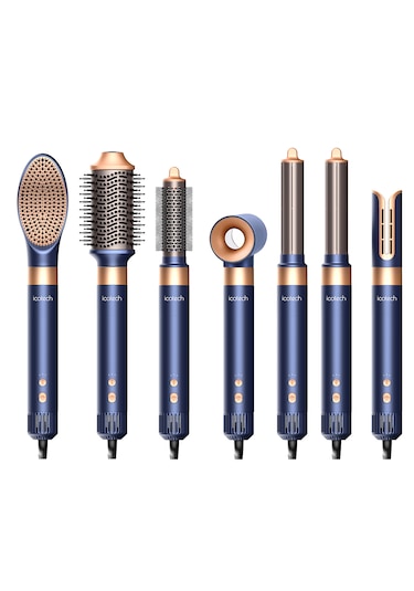 Icotech Hs60 Lacivert 7 In 1 Multi Styler Saç Şekillendirici Saç Maşası Hava Üflemeli Saç Şekillendirici
