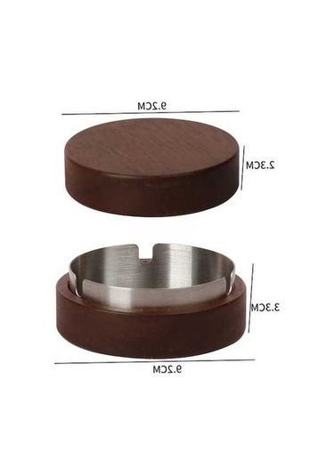 Ulzyvf Yeni Yaratıcı Tablası Sigara Rüzgar Paslanmaz Ofis Masaüstü Küllük Kül Kapaklı Ev Dekorasyon Ceviz Ahşap Adet 8cm-altın -1 Zt